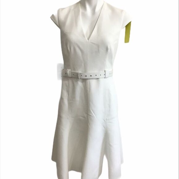Karen Millen Belted Fit And Flare Dress New With Defect Size 8 - Picture 2 of 16